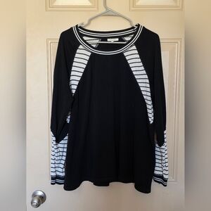 Maurices XL Black and White Striped Sweater
